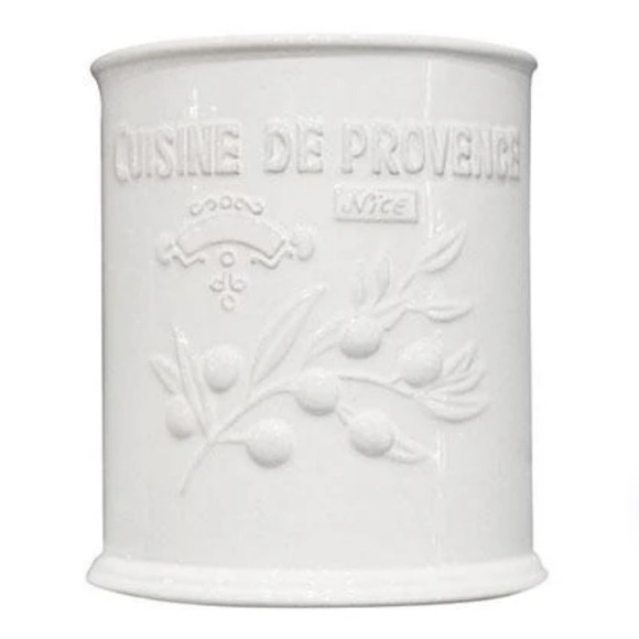White Ceramic Kitchen Utensil Holder - Picture 1 of 6